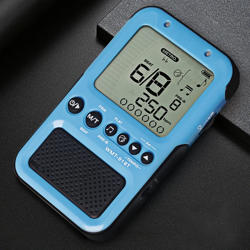 lecteur audio bleu avec écran digital